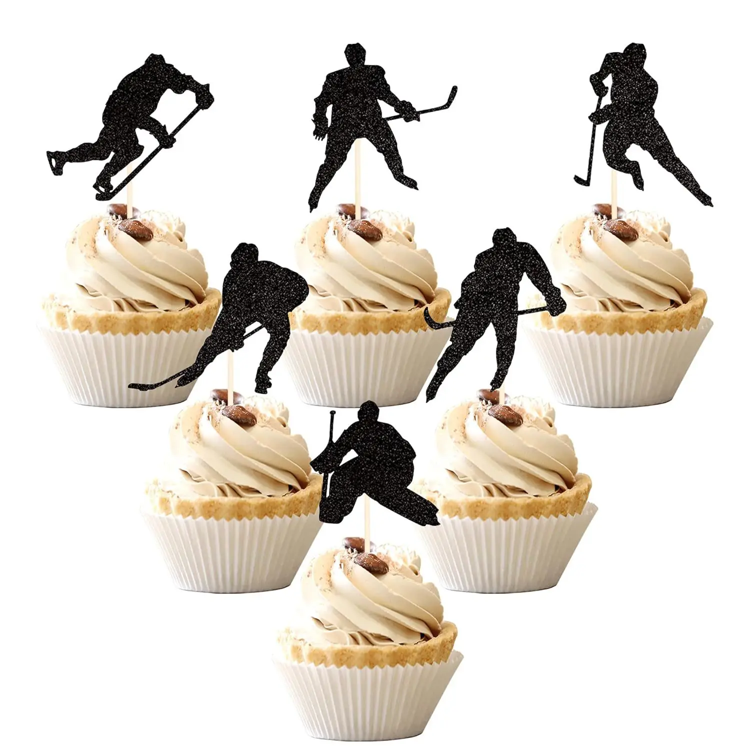 12pcs Ice Hockey Cake Topper Happy Birthday Weddin