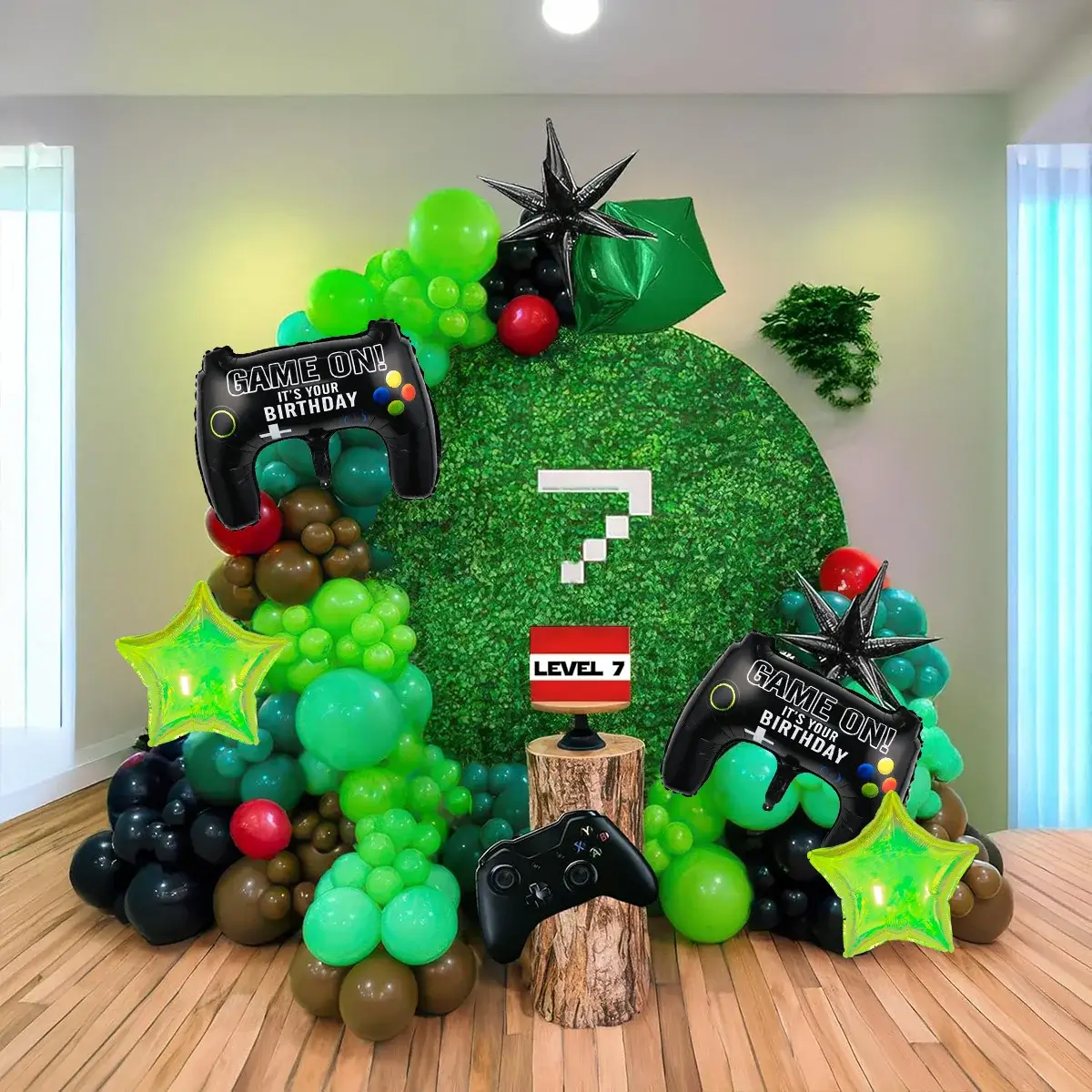 125 Pcs Green and Black brown Controller balloon a