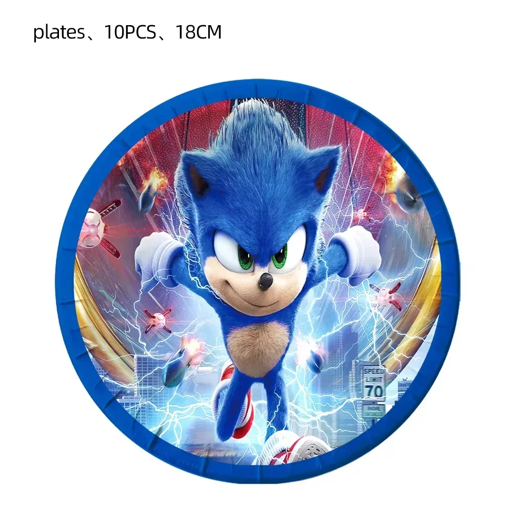 New Cartoon Sonic Party Supplies Boys Birthday Par