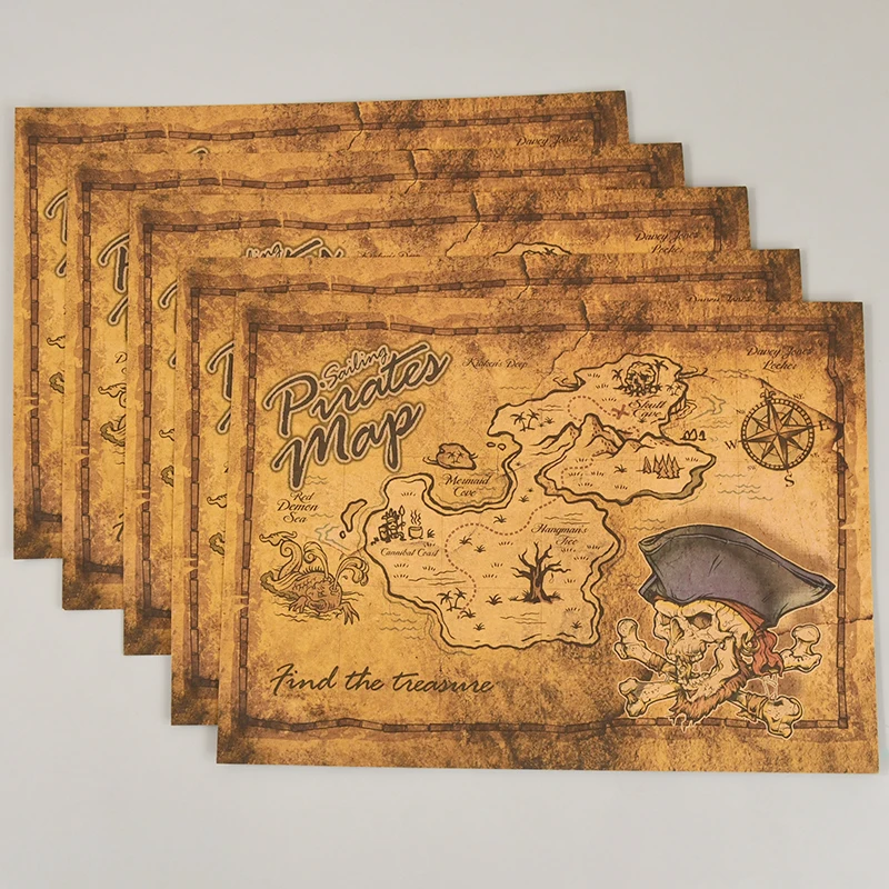 Pirate Adventure Treasure Hunt Map Classic Retro K