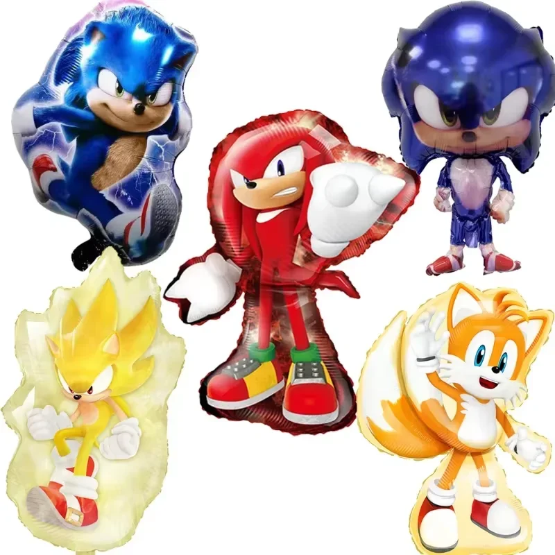 Cartoon Blue Glitter Hedgehog Balloon Sonic Game H