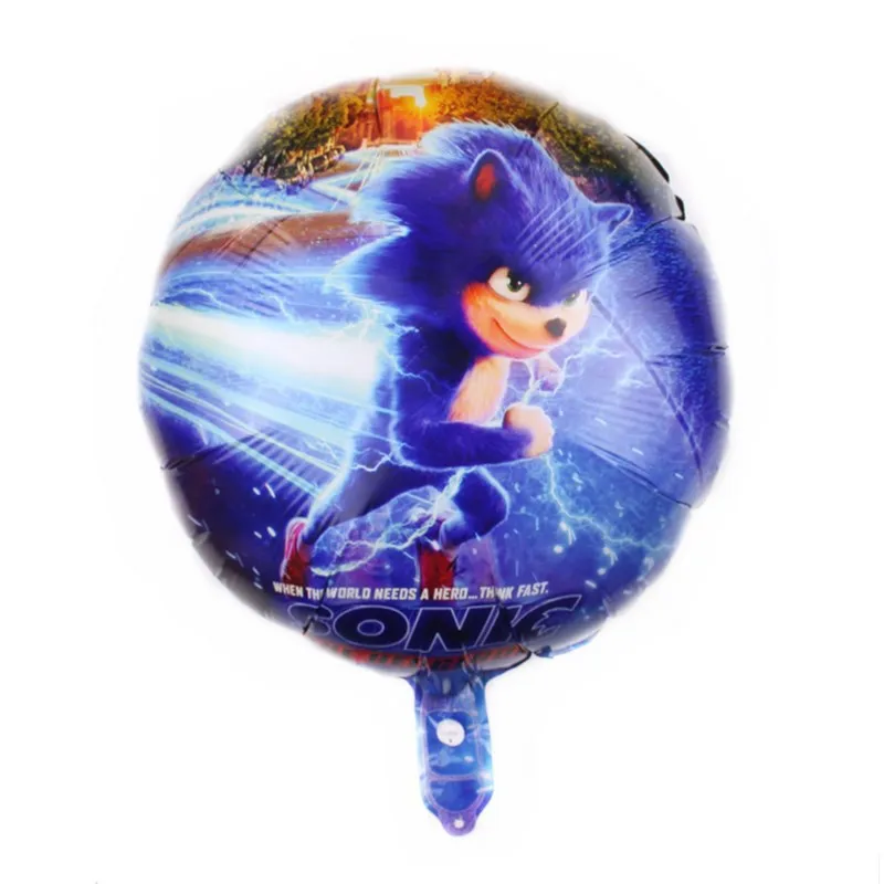 Cartoon Blue Glitter Hedgehog Balloon Sonic Game H