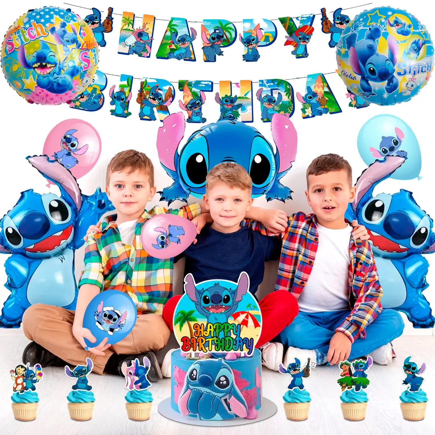 Stitch Birthday Decoration,116pcs Stitch Birthday 