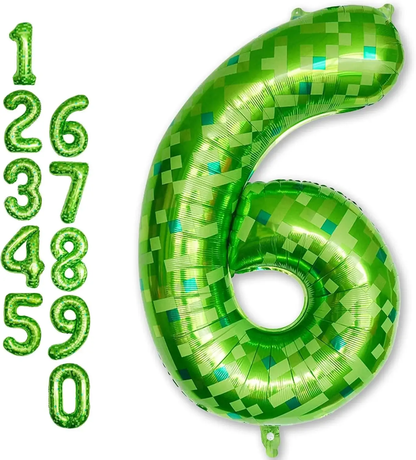 40 inch Giant Green Pixel Miner Themed Number Foil