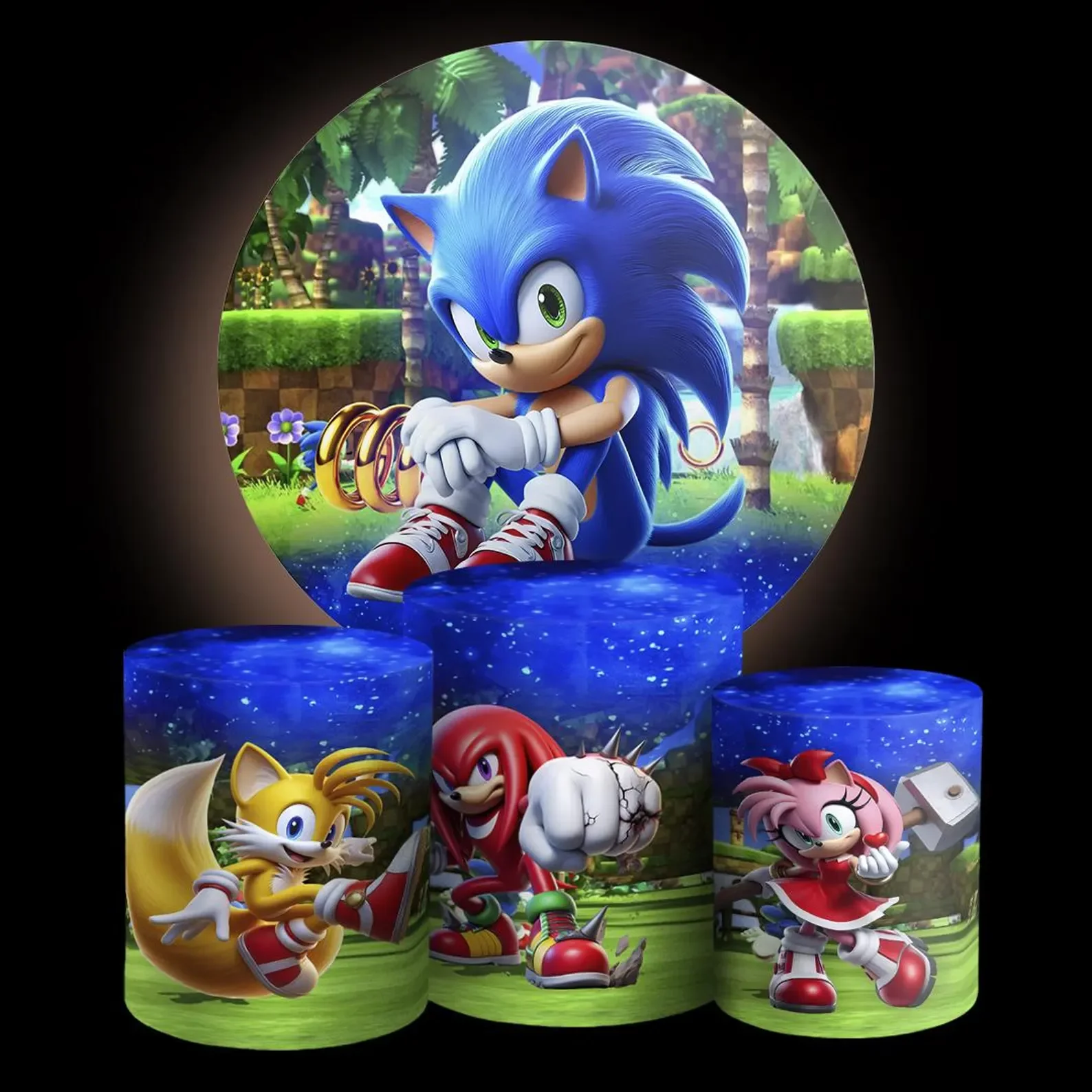 Blue Hedgehog Backdrop Anime Round and cylinders c