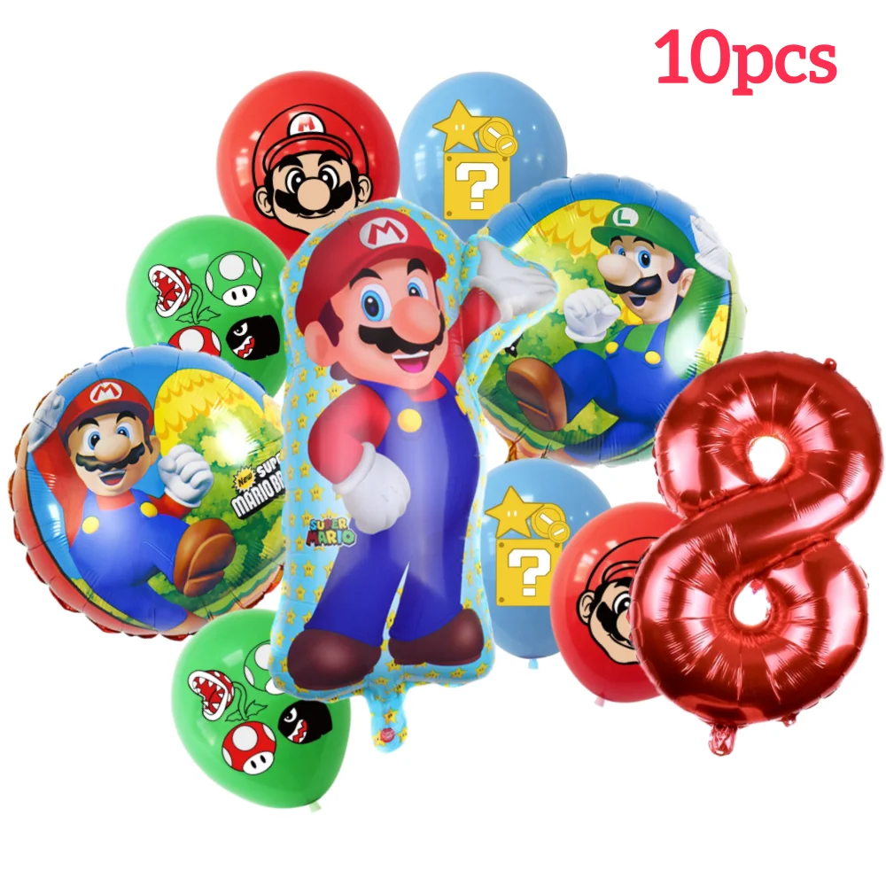 10PCS Mushroom Kingdom Birthday Party Decoration B