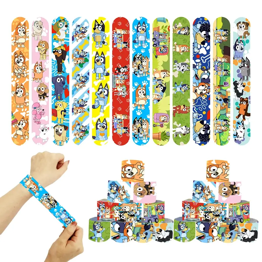 Slap Bracelets, 12pcs