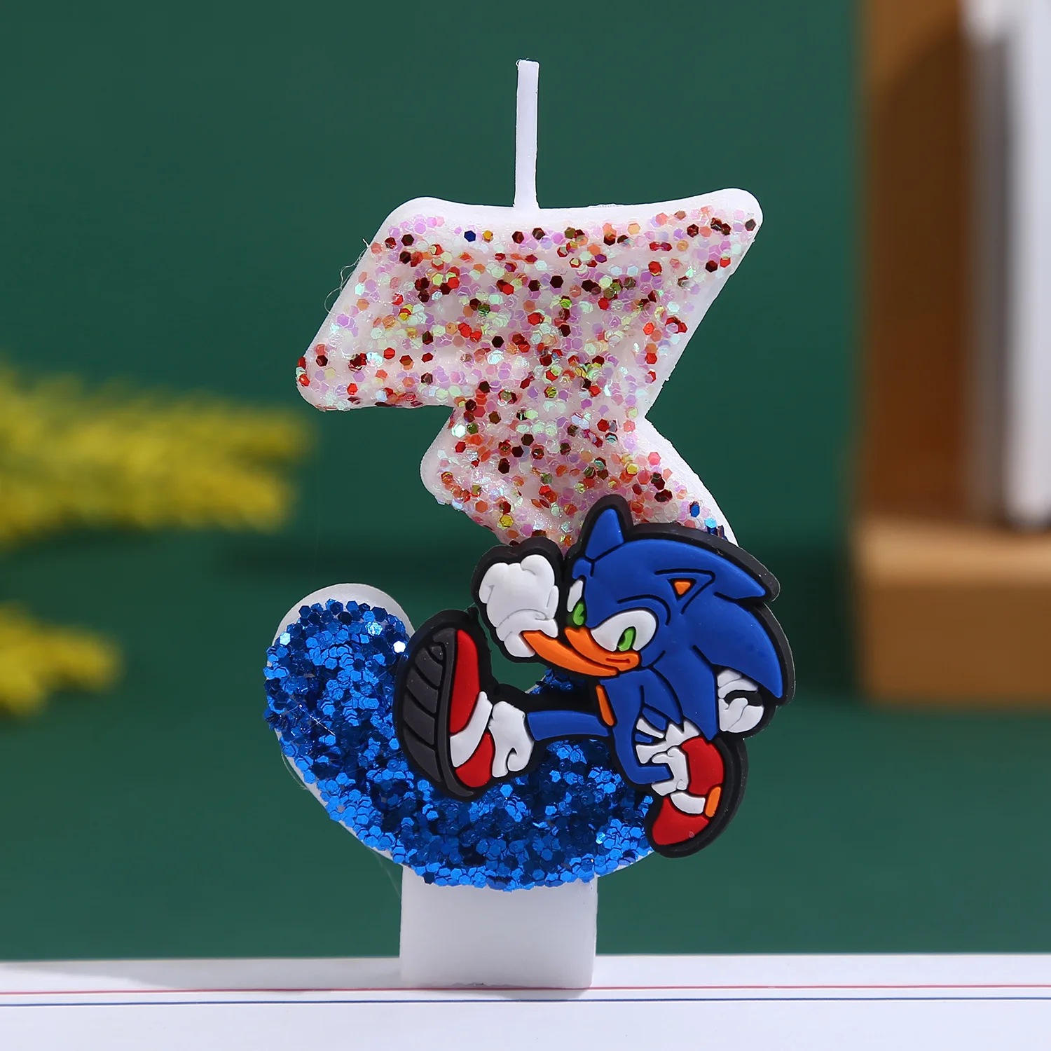 Blue Sonices Candle 0-9 Number Kid Birthday Charac