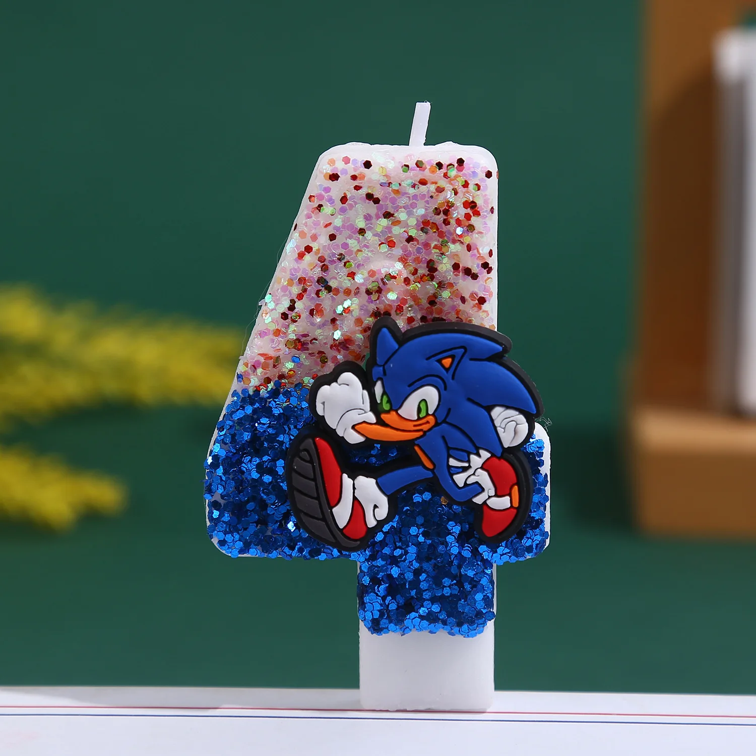 Blue Sonices Candle 0-9 Number Kid Birthday Charac