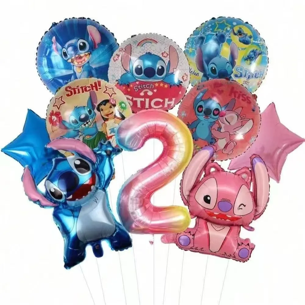 Blue Alien Stitch Birthday Number 1-9 Party Balloo