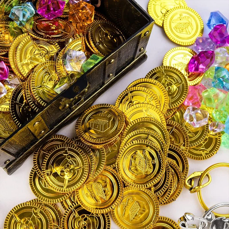 Pirate Treasure Chests Fake Gold Silver Copper Coi