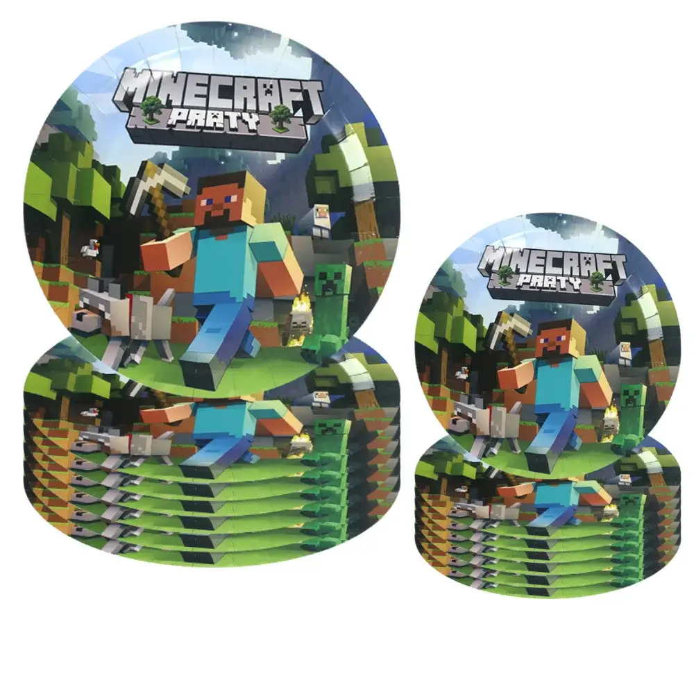 96 Hot Game Minecraft Birthday Party dinnerware Di
