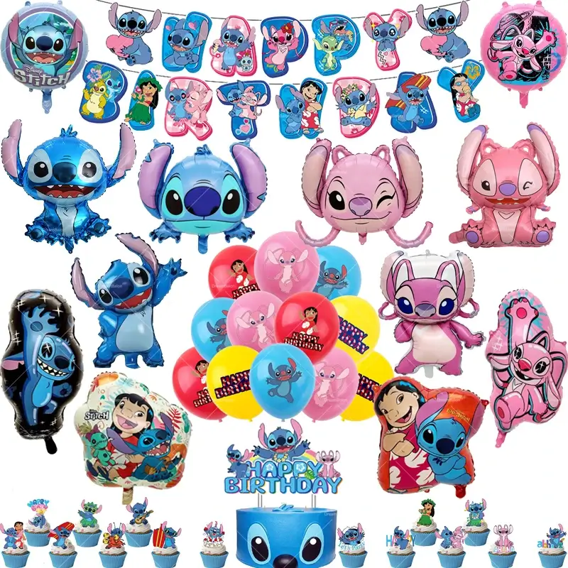Blue Alien Lilo Stitch Balloons Birthday Banner Pa