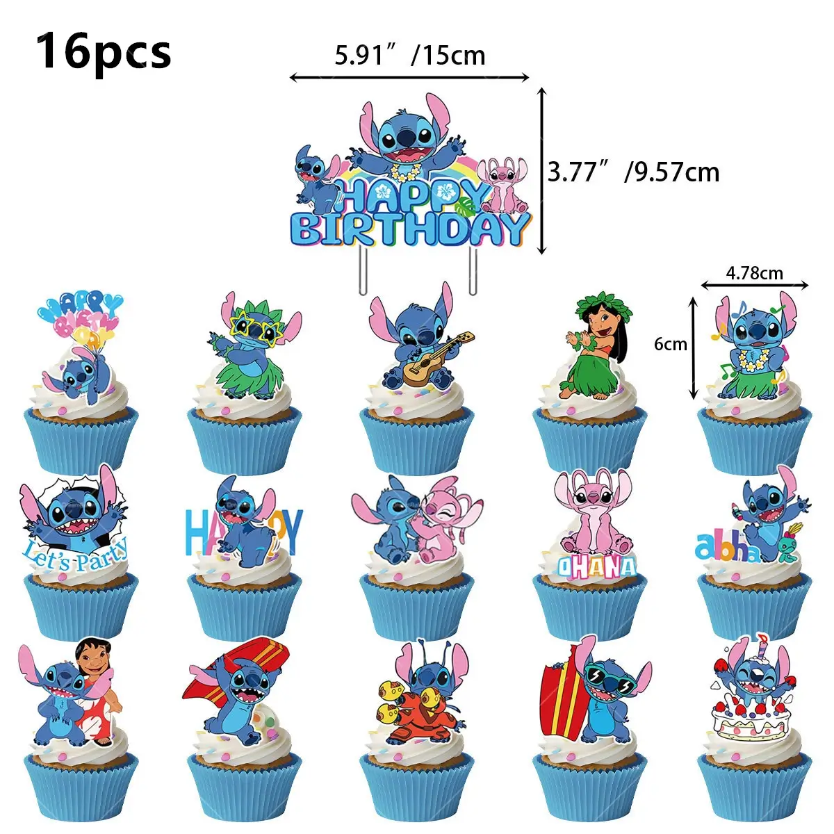 16pcs Cake Toppers, Other