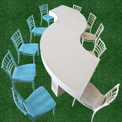 Kids Half Moon Lux Acrylic Table Set - 4 Piece Modular Design