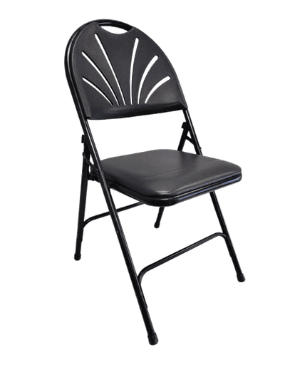 Black Padded Fanback Chair