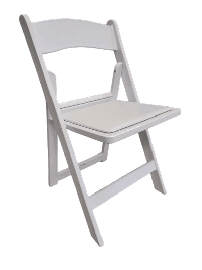 Resin Folding Chair White Padded Seat