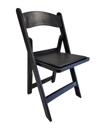 Resin Folding Chair Black Padded Seat