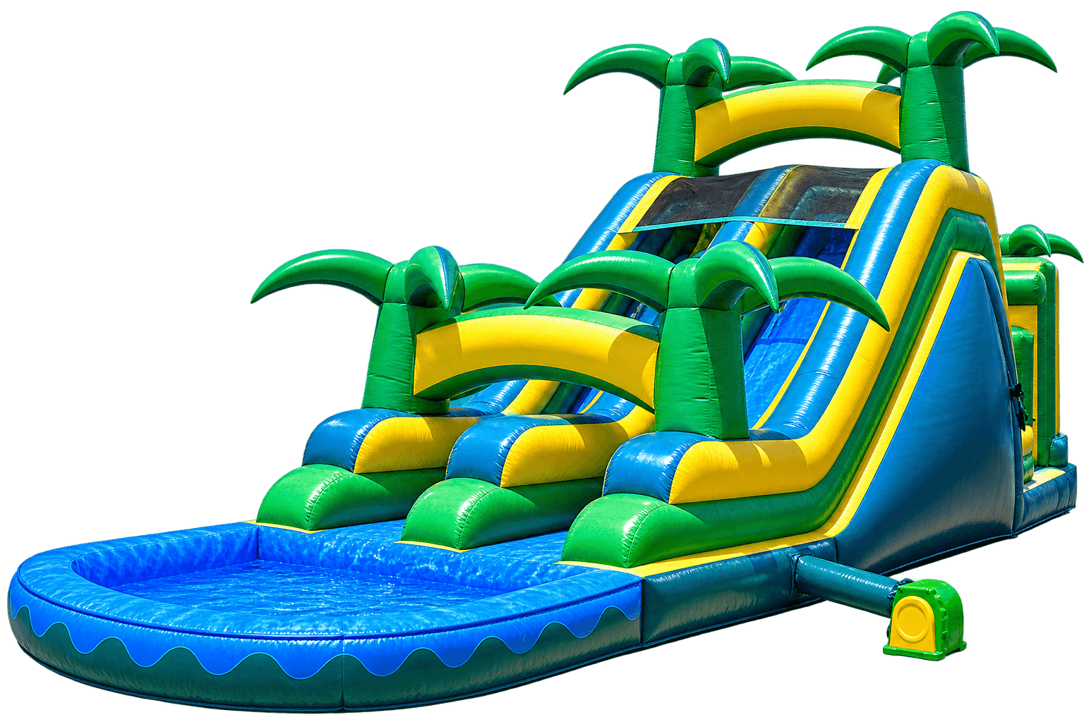 Tropical Twin Lane Slide with Pool (16')
