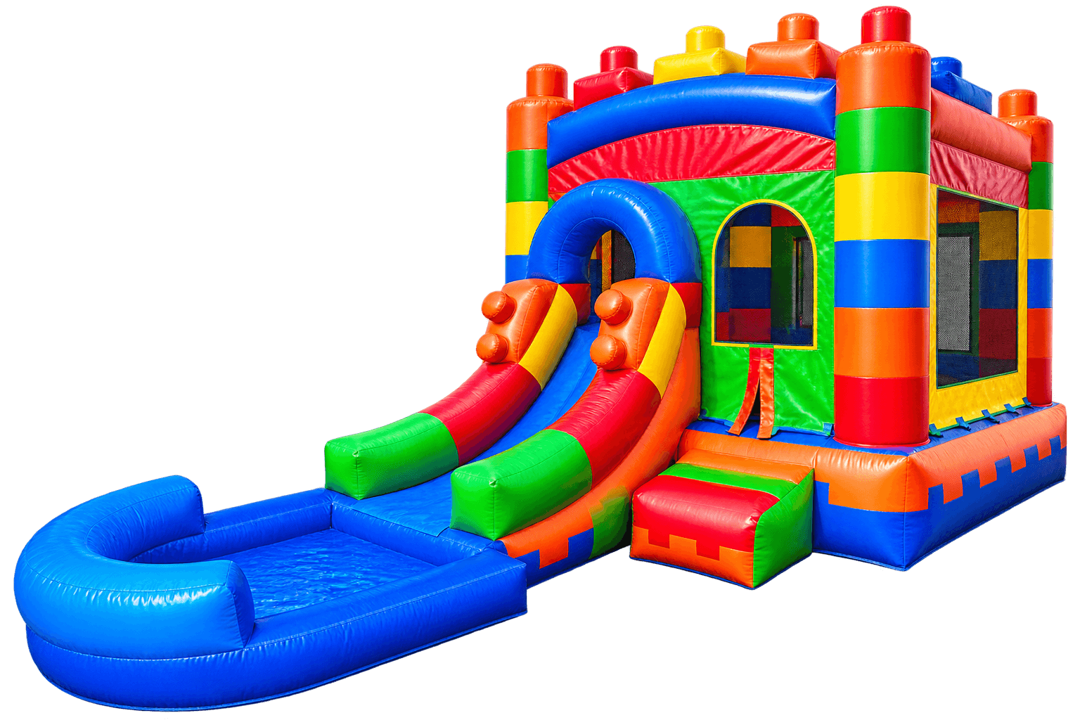 Building Blocks Bounce House & Slide with Pool