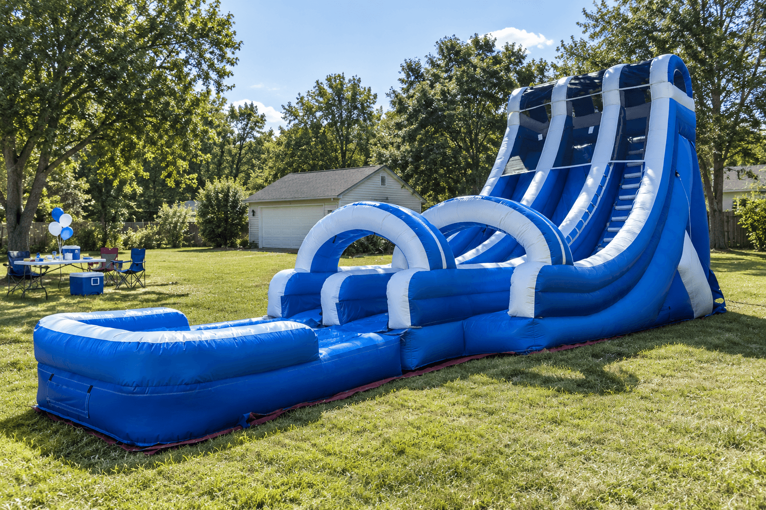 Blue Rush Dual Lane Water Slide #Elvis