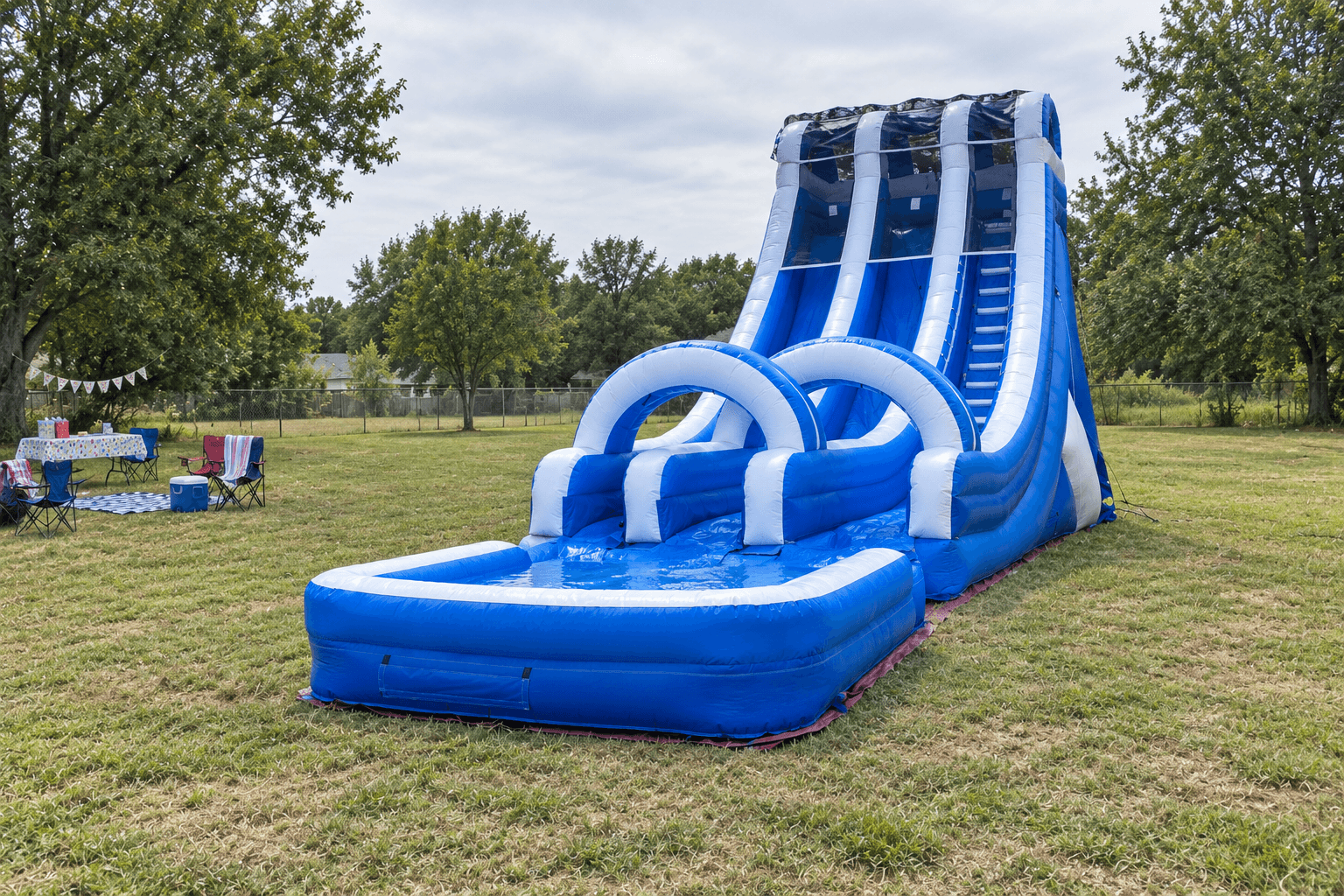Blue Rush Dual Lane Water Slide #Elvis