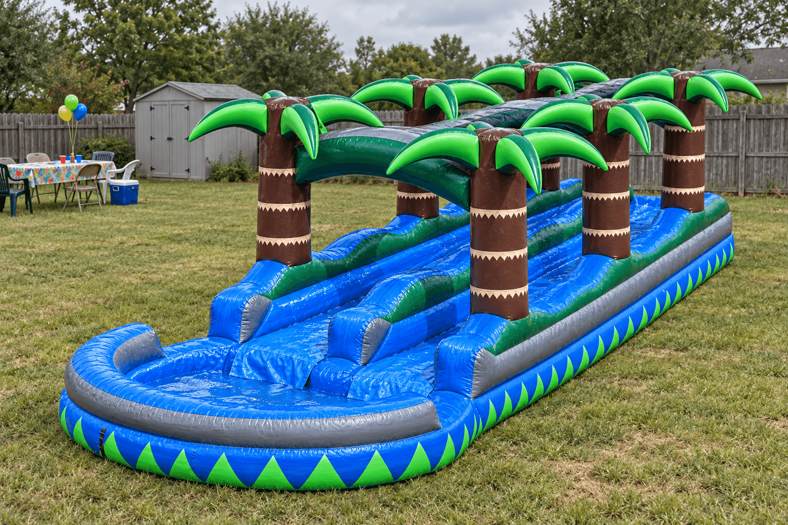 Tropical Dual Lane Slip-N-Slide with Splash Finish
