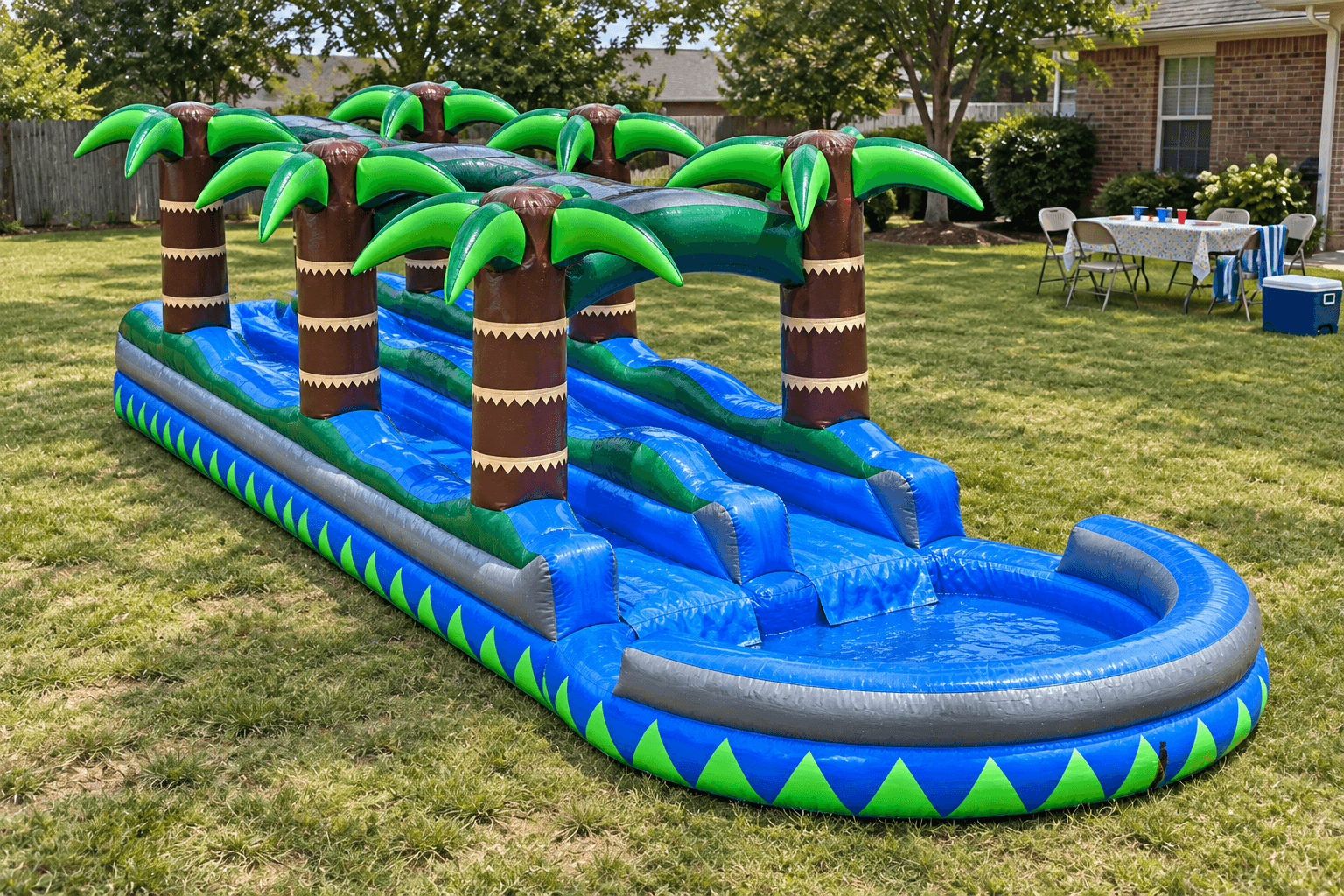Tropical Dual Lane Slip-N-Slide with Splash Finish