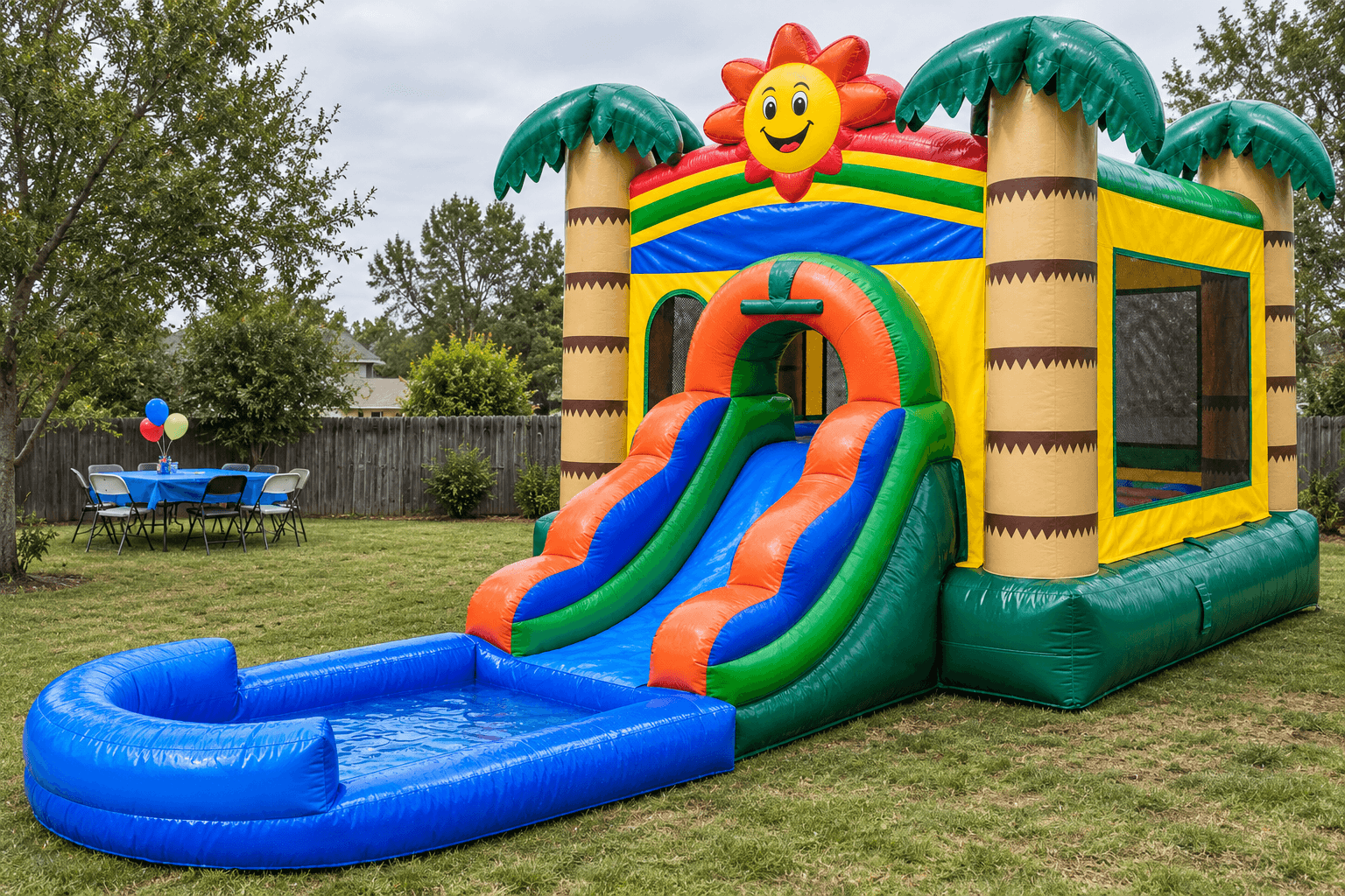 Tropical Getaway Bounce House & Slide with Pool
