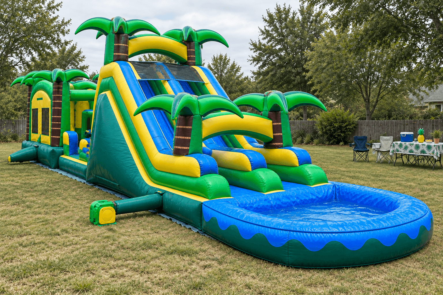 Tropical Paradise Obstacle & Dual Slide Combo (56')