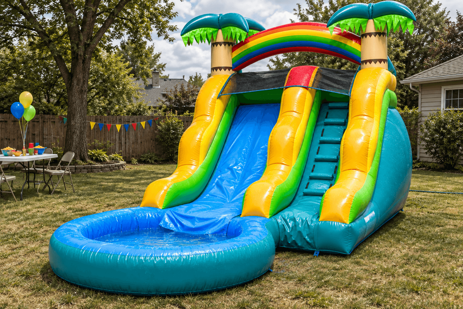Tropical rainbow water slide #Elvis