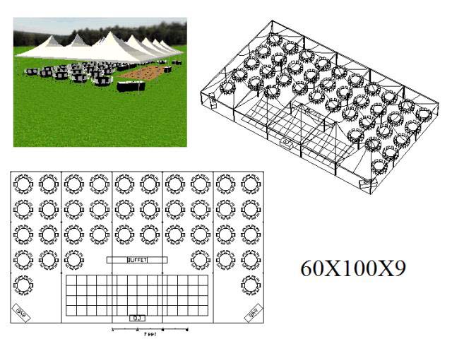 Hybrid High Peak Tent 60x100