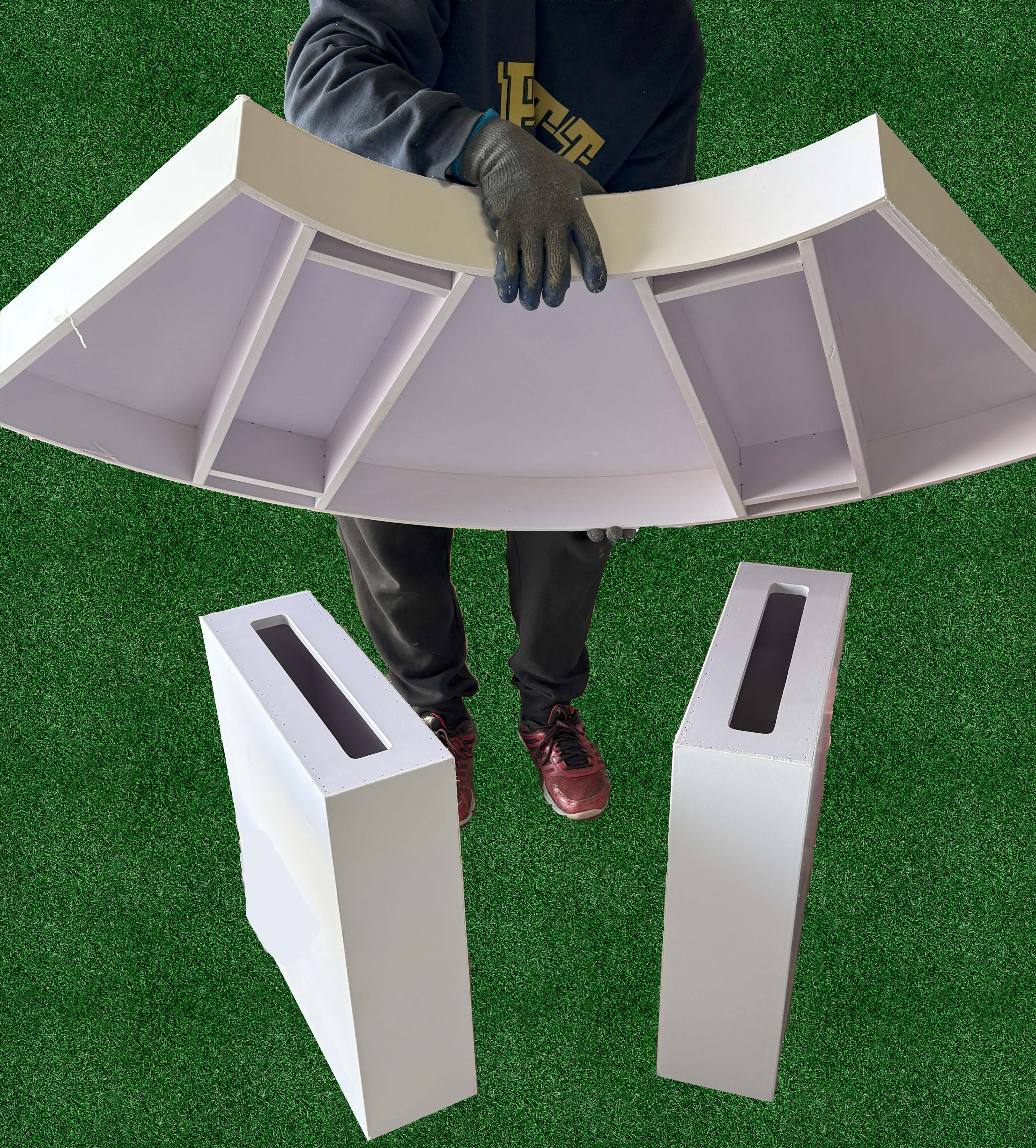 Kids Half Moon Lux Acrylic Table Set - 4 Piece Modular Design