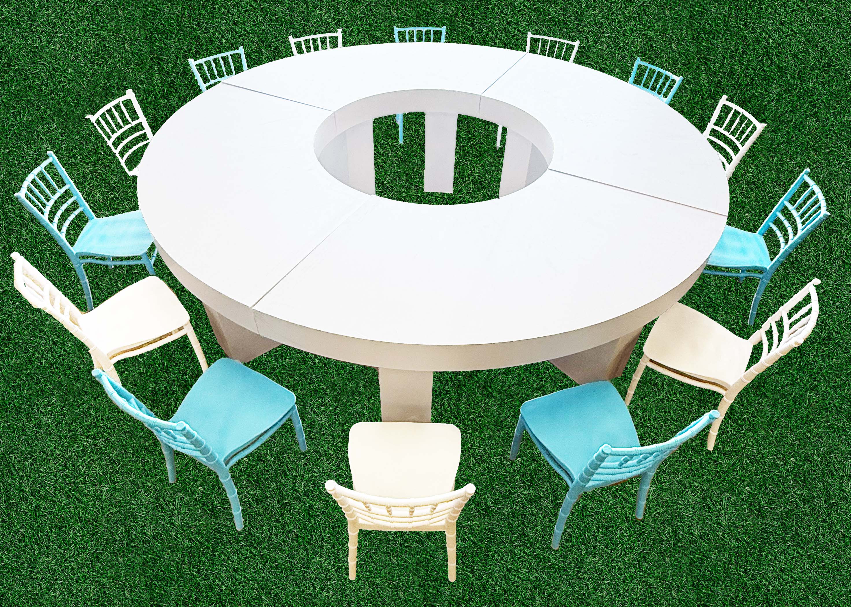 Kids Half Moon Lux Acrylic Table Set - 4 Piece Modular Design